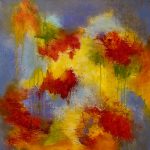 BATTEMENTS D’AILES - Acrylique et techniques mixtes sur toile - 24 x 24 po / 61 x 61 cm