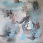 INSTANT PRÉSENT - Acrylique et techniques mixtes sur toile - 24 x 24 po / 61 x 61 cm